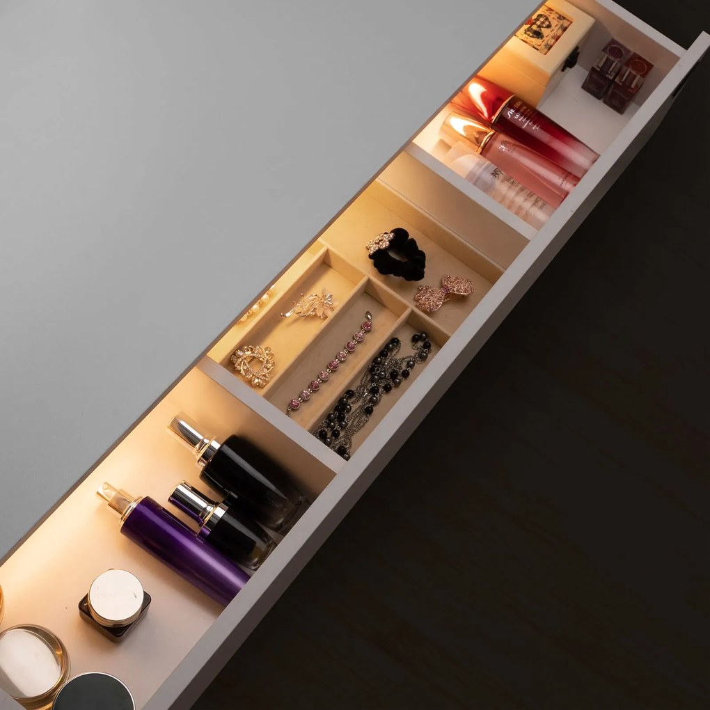 Măsuță de toaletă LUCIA, 108x40x140cm, albă Jurhan