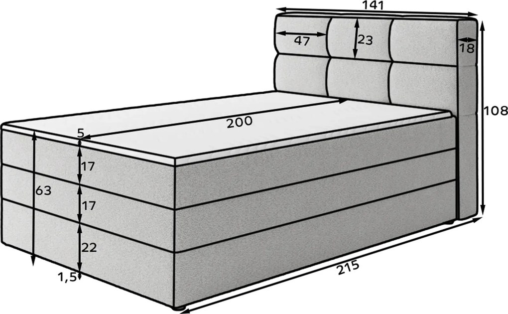 Pat lemn masiv boxspring Kasped