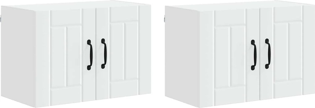 vidaXL Dulap de bucătărie 2 pcs Alb 60 x 31 x 40 cm Lemn compozit