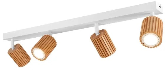 Brilagi - Lampă cu spoturi MODERN WOOD 4xGU10/8W/230V lemn/alb