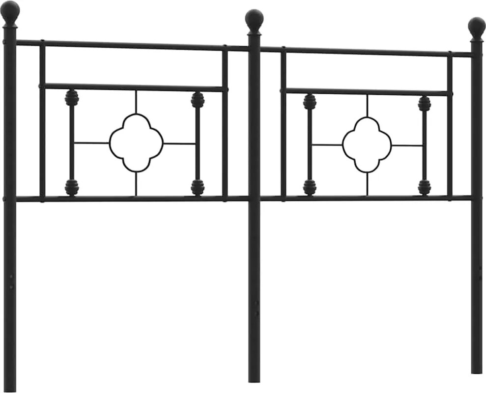 vidaXL Tăblie de pat de schimb metalică, negru, 140 cm