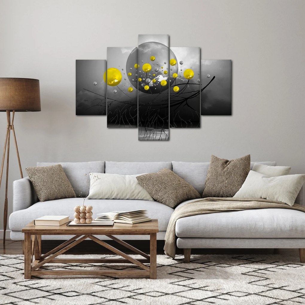 Tabloul - bile abstracte galbene (150x105 cm)