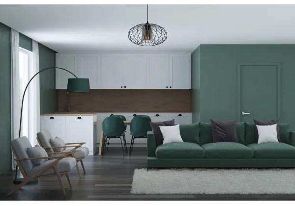 Lustră pe cablu CORRINI 1xE27/60W/230V d. 34 cm negru/gri