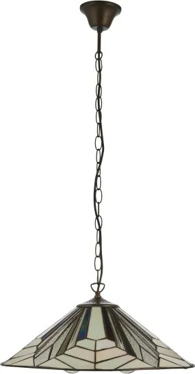 Endon 111922 - Candelabru Tiffany ASTORIA pe lanț, 3xE27/10W/230V, Ø 48 cm
