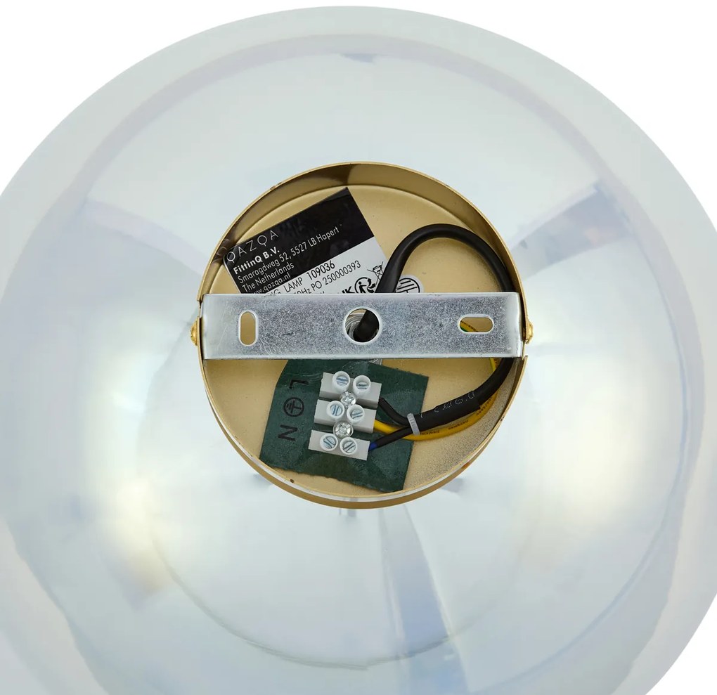 Plafonieră Art Deco aurie cu sticlă curcubeu - Sandra