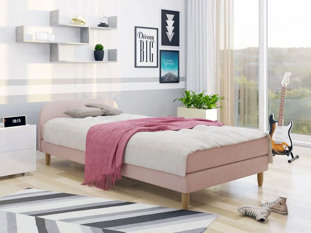 Pat de o persoană 120 cm Mac 2 (roz) (cu saltea). 1070000