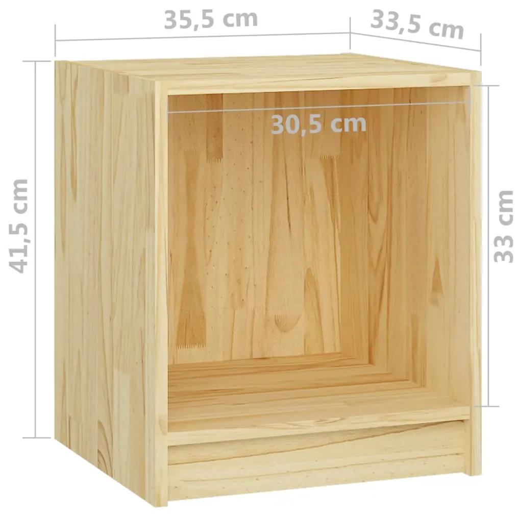 Noptiera, 35,5x33,5x41,5 cm, lemn masiv de pin 1, Maro