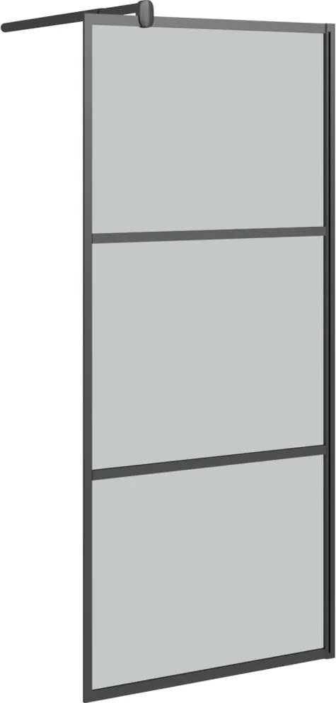 vidaXL Paravan de duș walk-in 80x195 cm sticlă ESG închisă negru