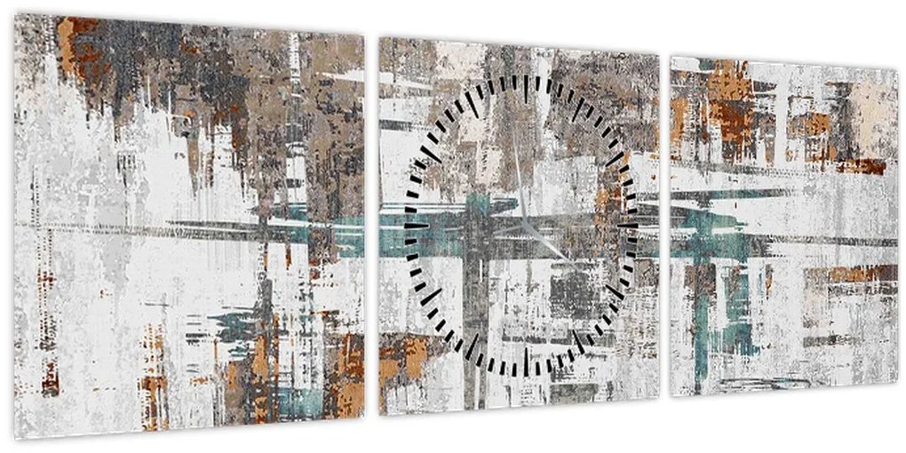 Tablou - Mișcări abstracte (cu ceas) (90x30 cm)