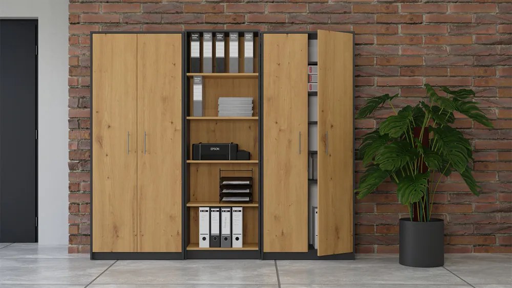 Dulap cu rafturi Obtenidas 1 (antracit + stejar artisan). 1132657