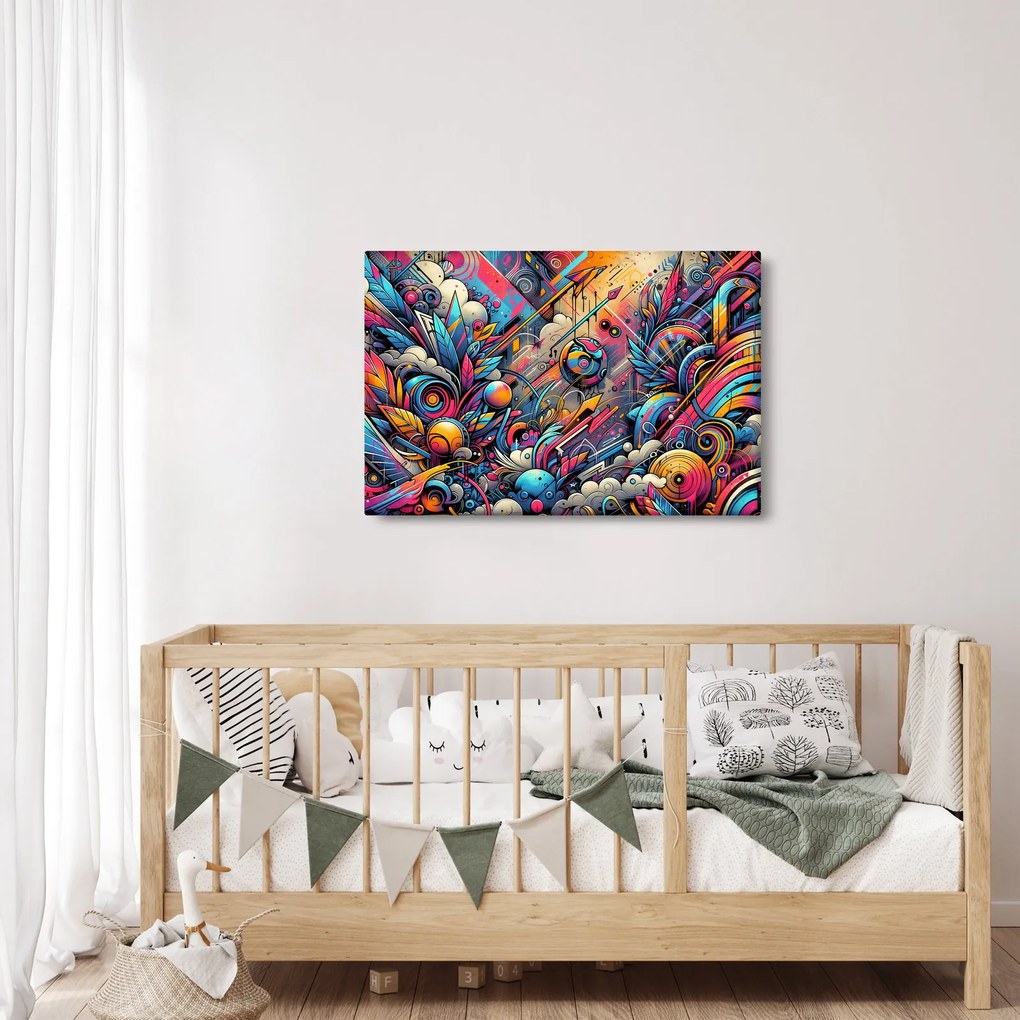 Tablou - Graffiti multicolor (90x60 cm)