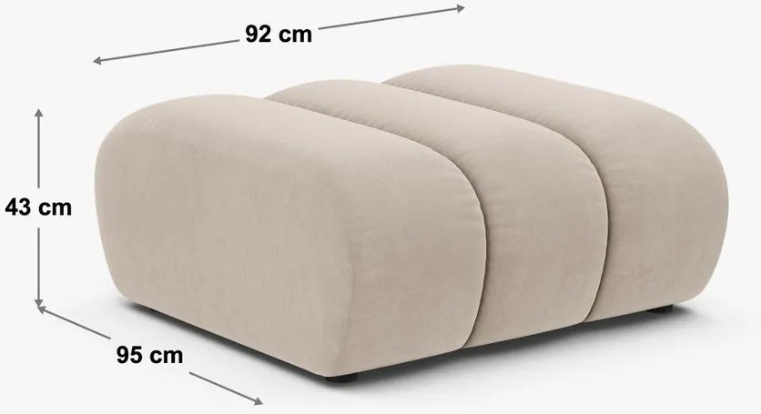 Taburet bej cu tapițerie din chenille Lupine – Micadoni