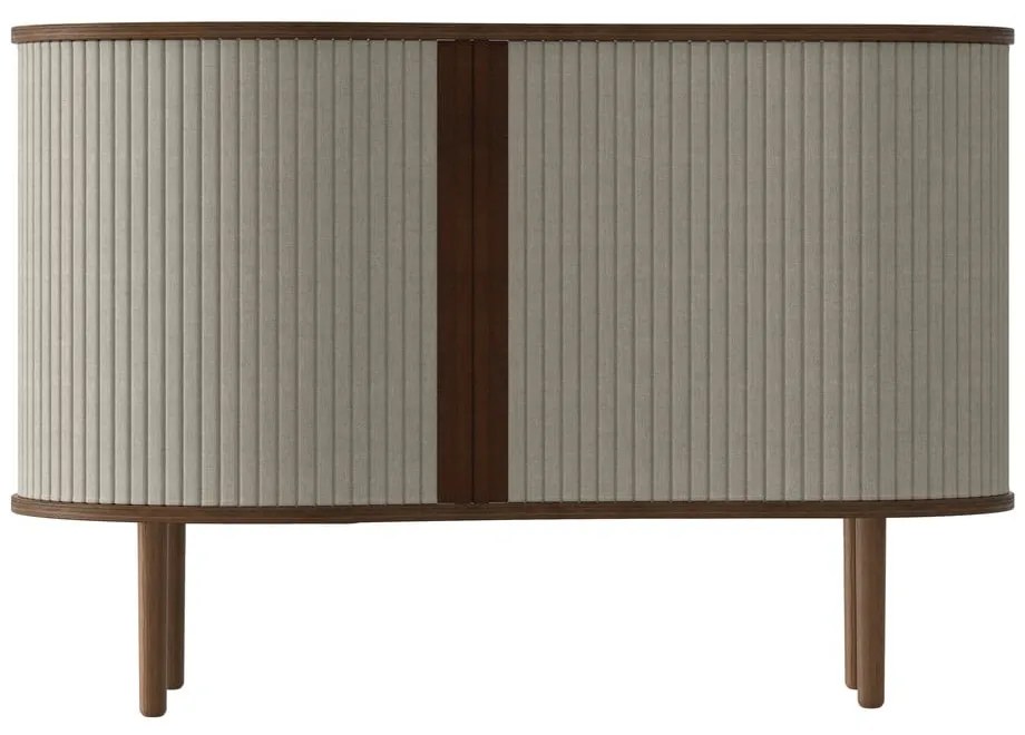 Comodă maro/bej joasă cu aspect de lemn de stejar cu ușă glisantă 100x67 cm Audacious – UMAGE