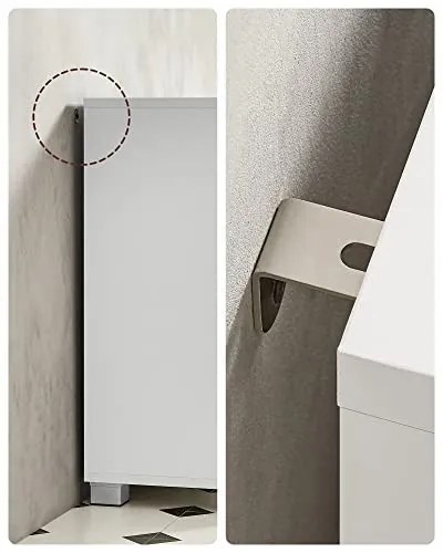 Dulap de depozitare pentru lavoar, Vasagle, Alb, 70x30x64 cm