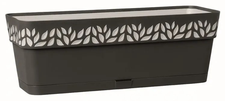 Jardiniera Cloe, 50 cm, plastic, grafit/gri
