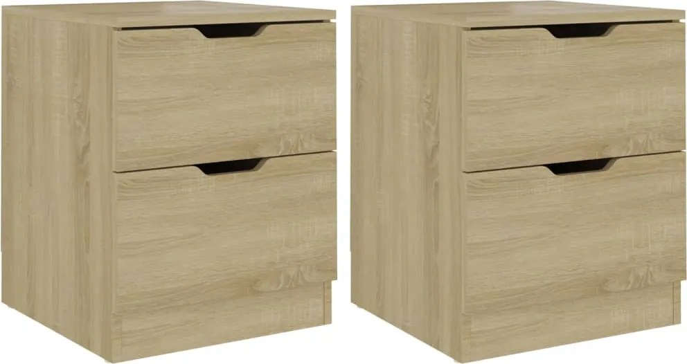 vidaXL Noptiere, 2 buc., stejar fumuriu, 40x40x50 cm, lemn prelucrat