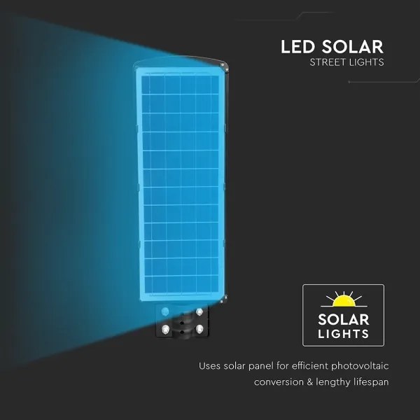 Lampă LED stradală solară dimabilă LED/12W/3,2V 6000K IP65 10000 mAh + telecomandă