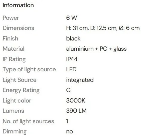 Aplica LED baie iluminat elegant IP44 Fayette H-31cm