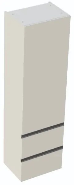 Dulap suspendat baie 45x34x160 cm Kolpa San Harmony, cu usa reversibila si doua sertare, gri deschis