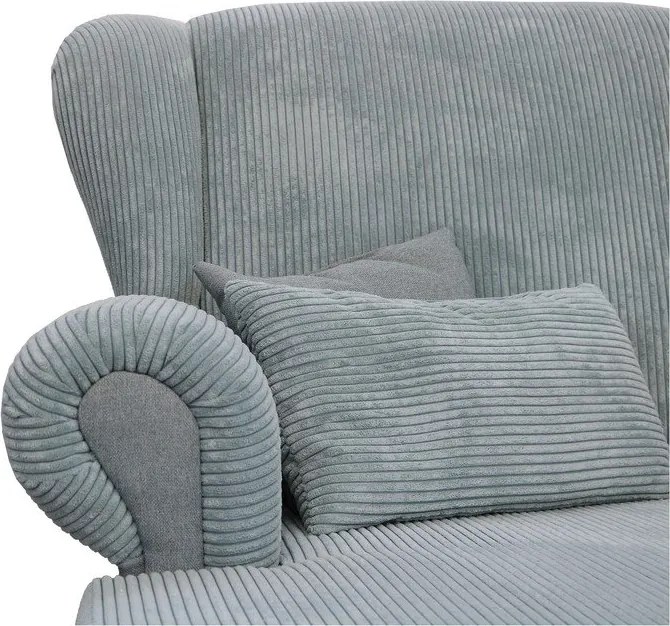 Fotoliu albastru prăfuit cu tapițerie din catifea reiată Lord – Ropez