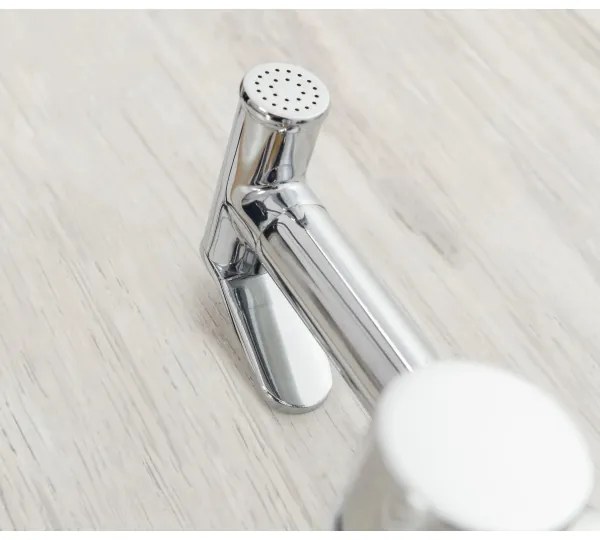 Baterie pentru bideu LUNGO, montaj încastrat, cu duș, crom lucios - REA-B4106