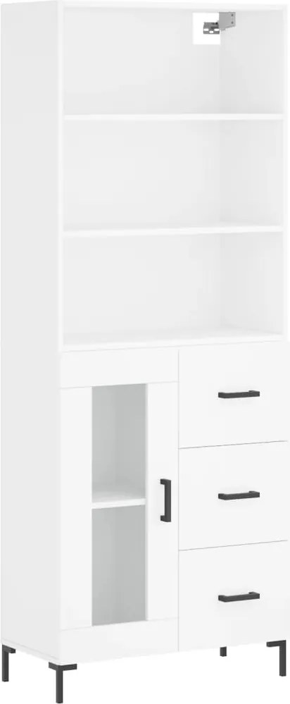 vidaXL Dulap înalt, alb, 69,5x34x180 cm, lemn compozit