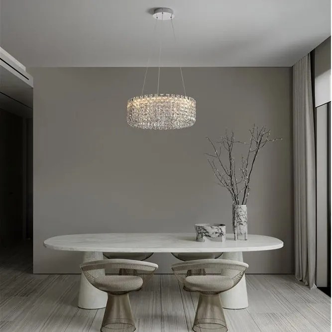 Lustra suspendata crom, cristale sticla CELYSIA 60cm