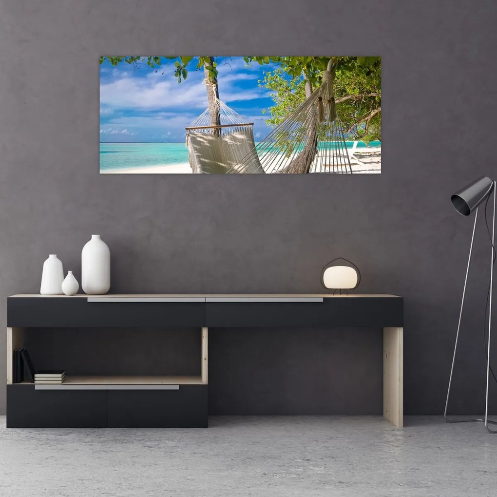 Tablou - Hamac pe plajă (120x50 cm)