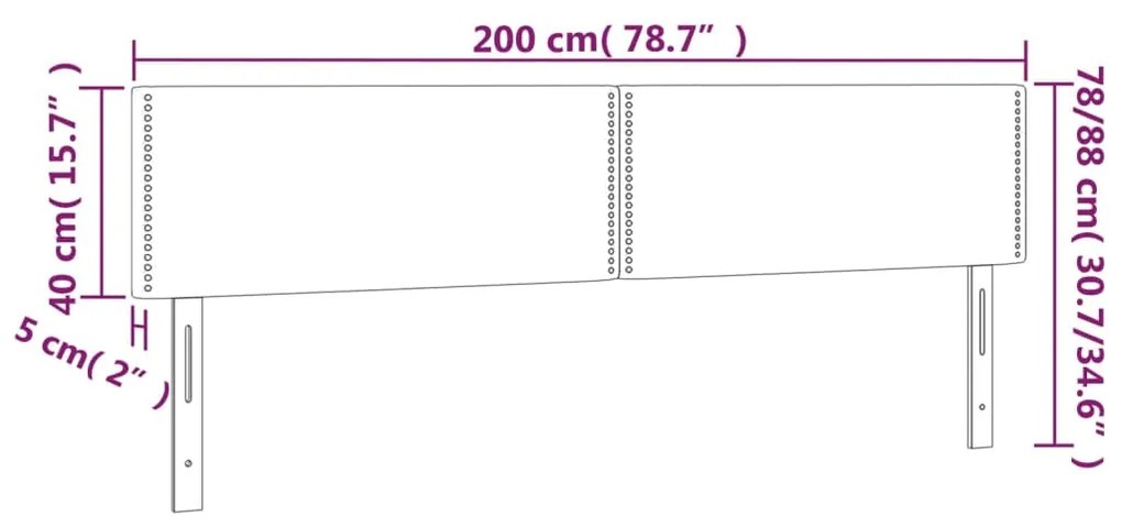 Tablie de pat cu LED, albastru inchis, 200x5x78 88 cm, catifea 1, Albastru inchis, 200 x 5 x 78 88 cm