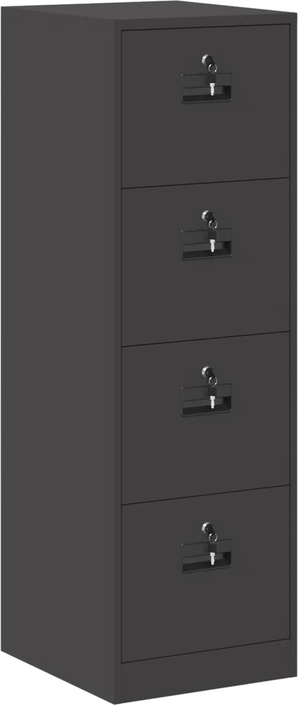 vidaXL Dulap pentru Fișiere cu sertar 2 pcs Negru 44 x 50 x 106.5 cm