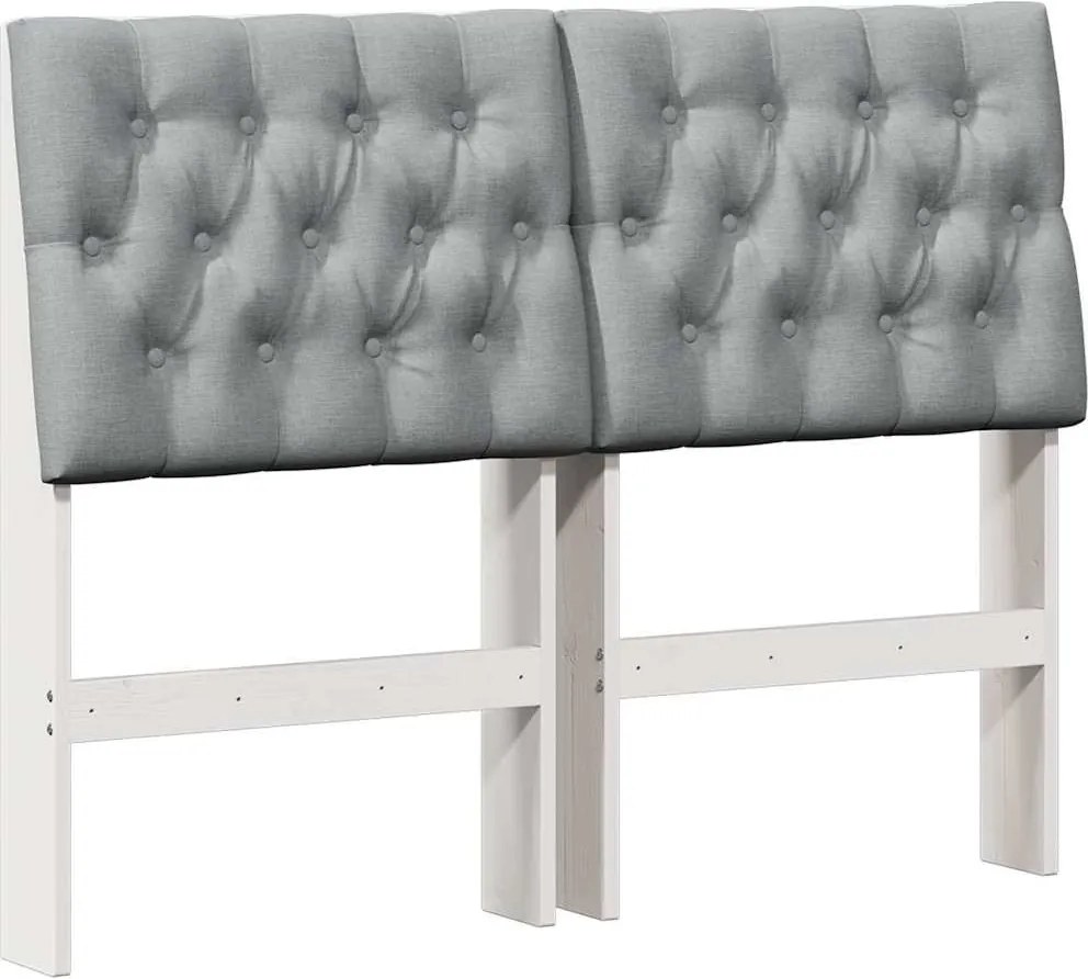 vidaXL Tăblie tapițată Gri deschis 120 cm Lemn de pin masiv