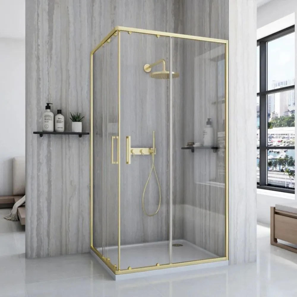 Cabina de dus auriu periat City 80x100 cm