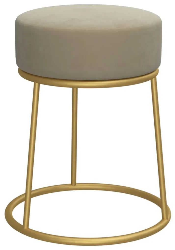 340256 vidaXL Taburet rotund, gri închis, catifea