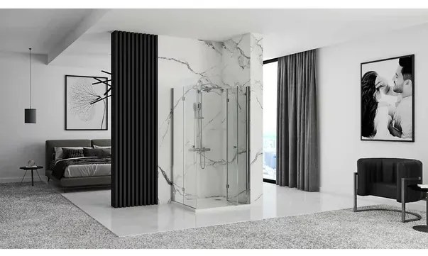 Cabina de dus dreptunghiulara cu usi pliabile Rea Fold N2 modulara 90x100 crom