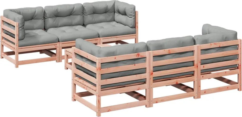 vidaXL Set canapele grădină cu perne, 7 piese, lemn masiv brad douglas