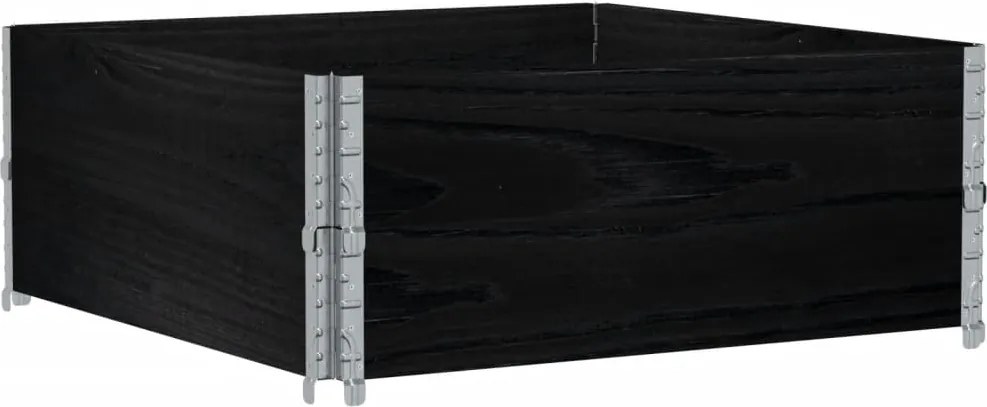 vidaXL Rame pentru paleți, 2 buc., negru, 100x100 cm, lemn masiv pin