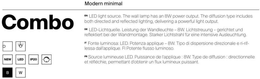 Aplica LED cu lumina ambientala si spot directionabil Combo 10W negru