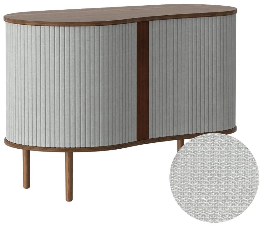 Comodă gri/maro joasă cu aspect de lemn de stejar cu ușă glisantă 100x67 cm Audacious – UMAGE