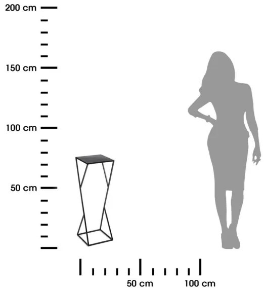 Suport pentru flori LOFT 70x23,5 cm negru