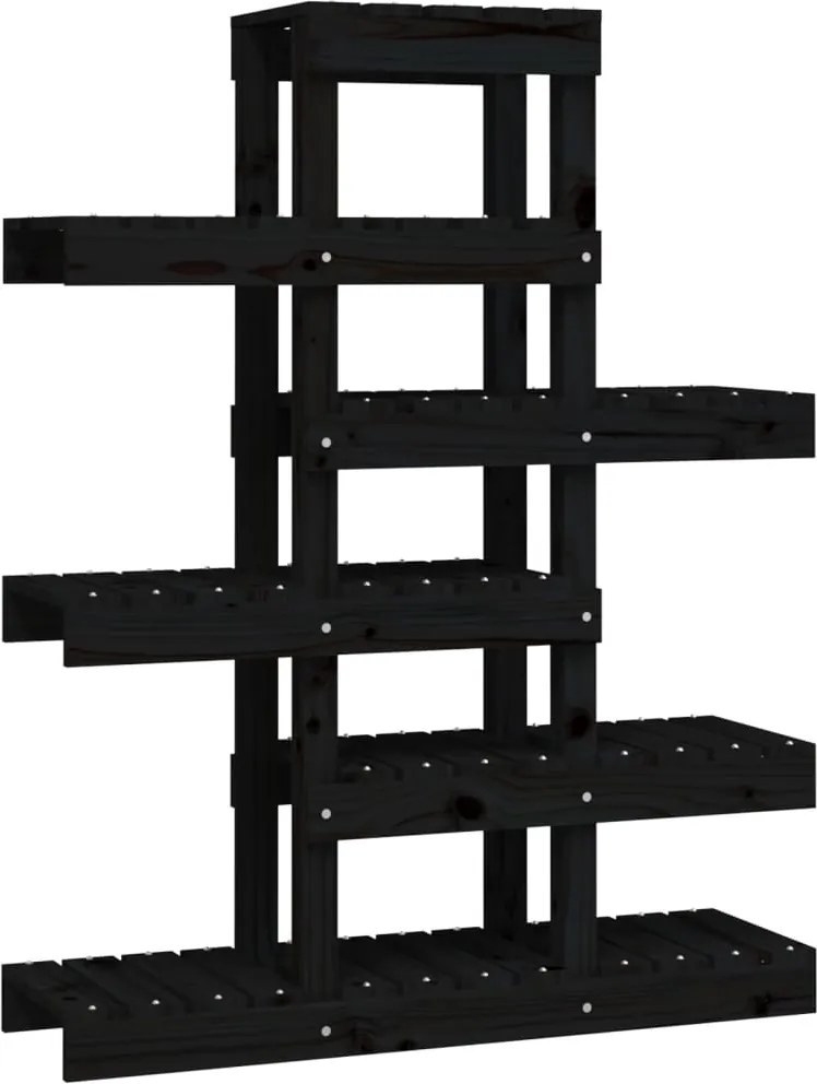 vidaXL Suport pentru plante, negru, 85x25x109,5 cm, lemn masiv de pin