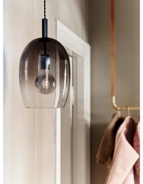 Nordlux UMA – pendul pe cablu, 1xE27/40W/230V, Ø 23 cm, negru/fumuriu