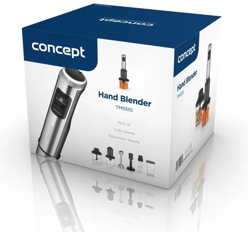 Mixer vertical cu accesorii Concept TM5510 1500W/230V negru/oțel inoxidabil