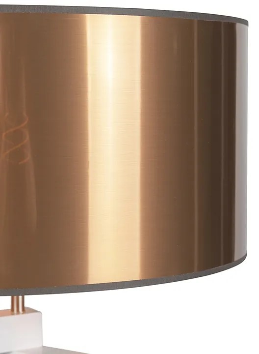 Lampa de podea de design albă cu abajur din cupru 50 cm - Puros