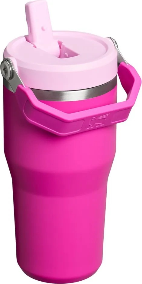 Termos roz din oțel inoxidabil 600 ml IceFlow™ Flip Straw 2.0 Tumbler Violet Blossom – Stanley