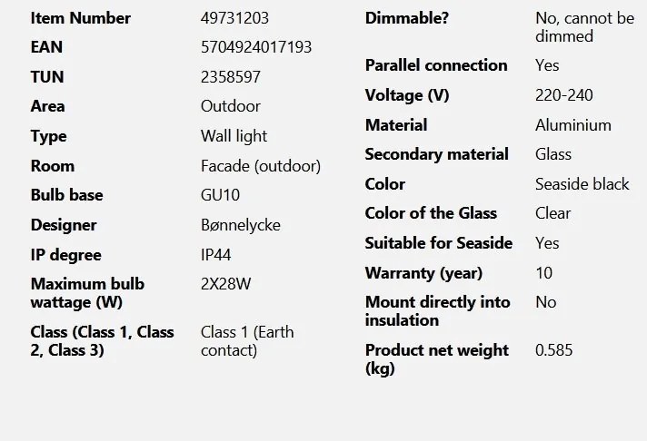 Aplica de exterior iluminat ambiental IP44 Canto Maxi Kubi 2 negru