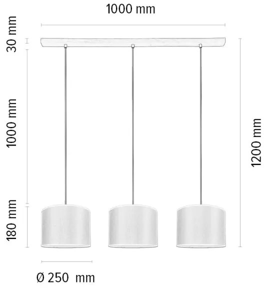 Spot-Light 1037400611528 - Lustră suspendată BENITA pe cablu, 3xE27/40W/230V, finisaj stejar