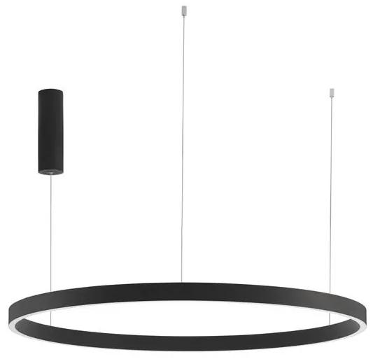 Lustra LED design circular cu iluminat sus si jos ELOWEN negru, diametru 98cm