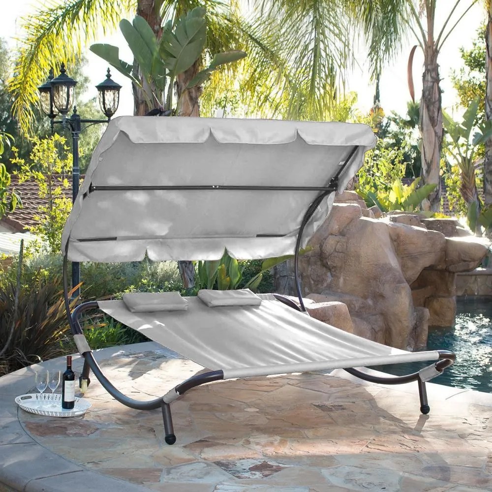 Șezlong relaxant pentru 2 persoane Craftfield BAHAMA - GRI