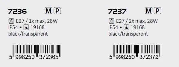Aplica cu 2 surse de iluminat pentru iluminat exterior design modern IP54 Novigrad negru