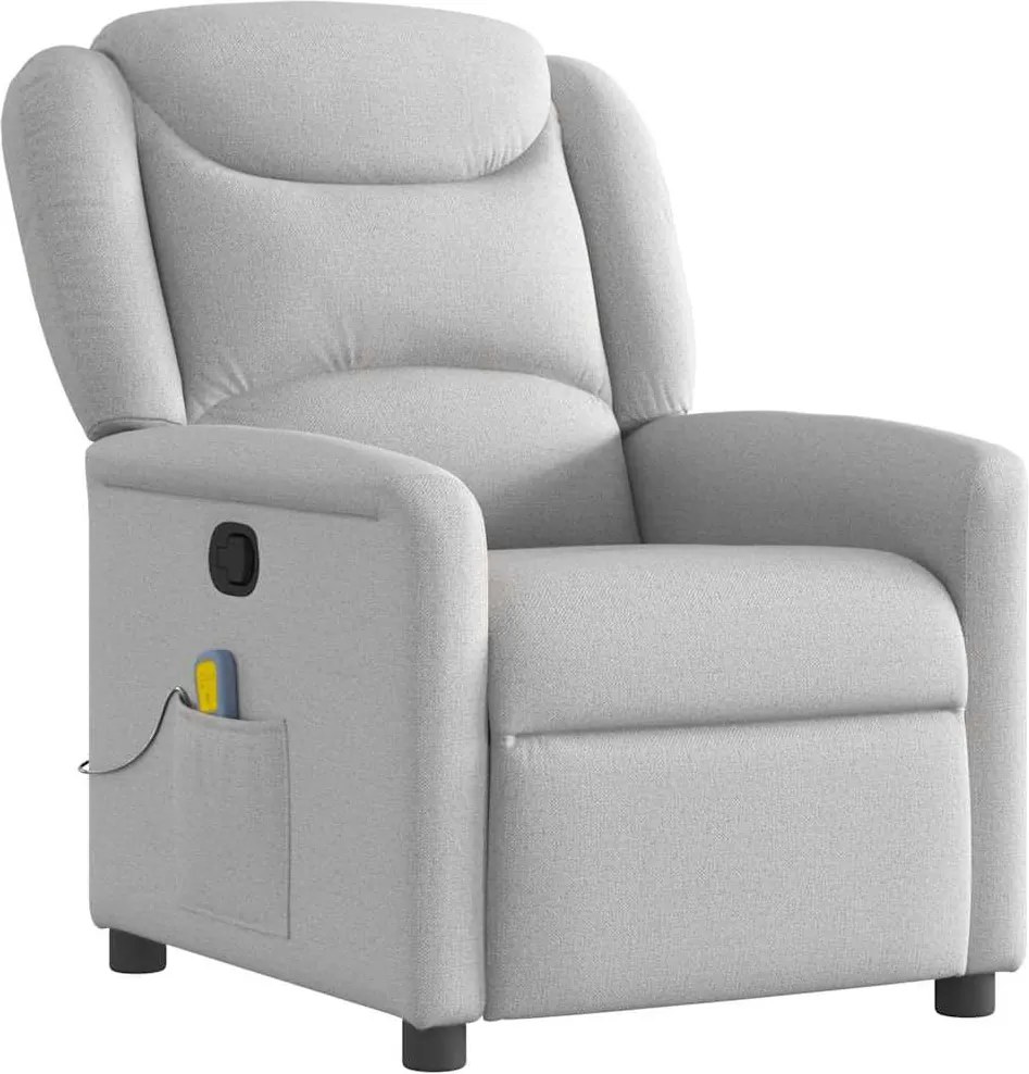 vidaXL Scaun de masaj cu țesătură gri nor